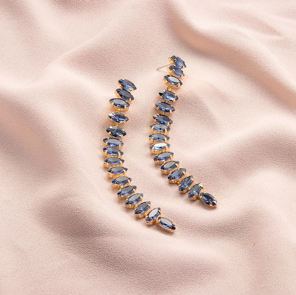 Blue Line Drop Earrings