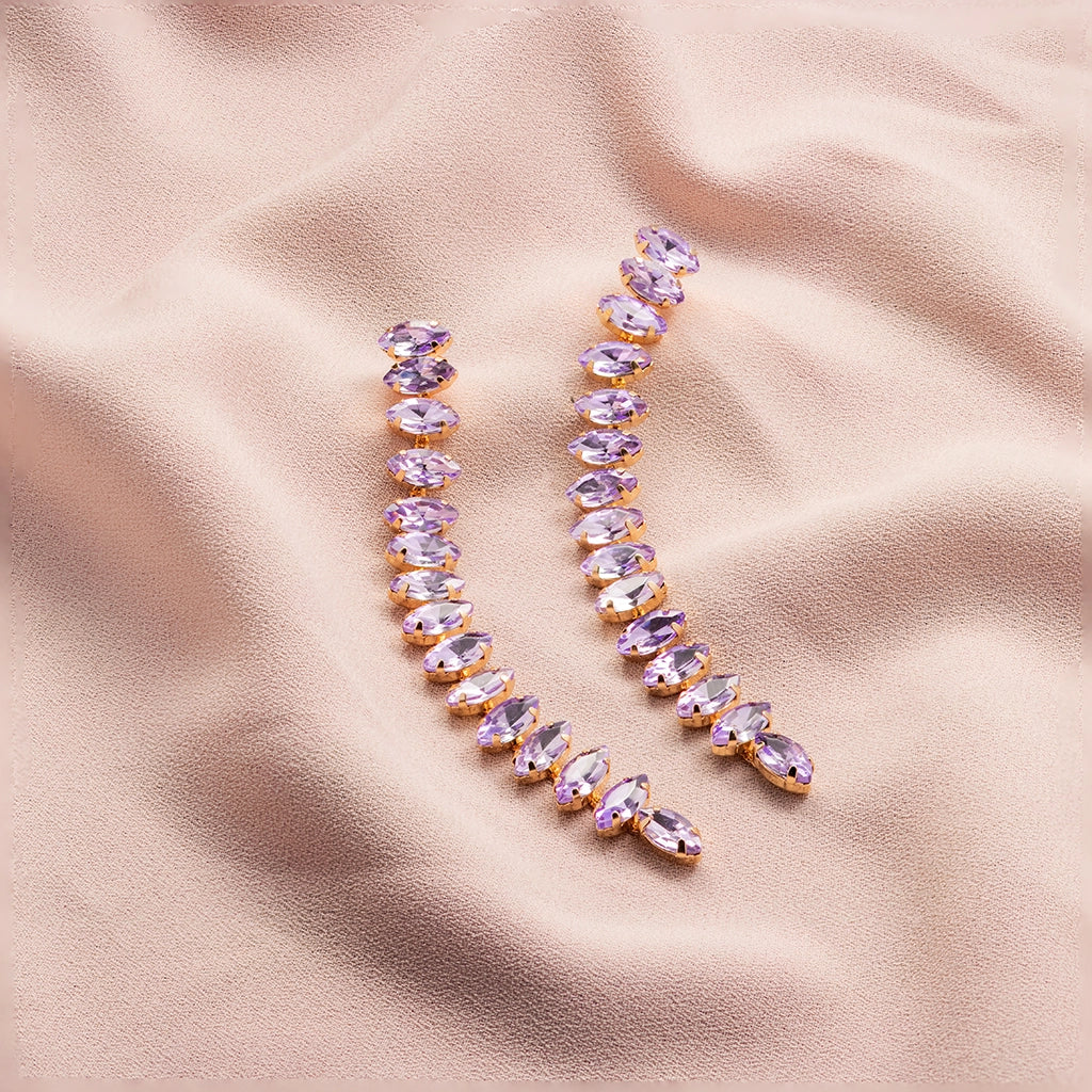 Lavender Line Drop Earrings