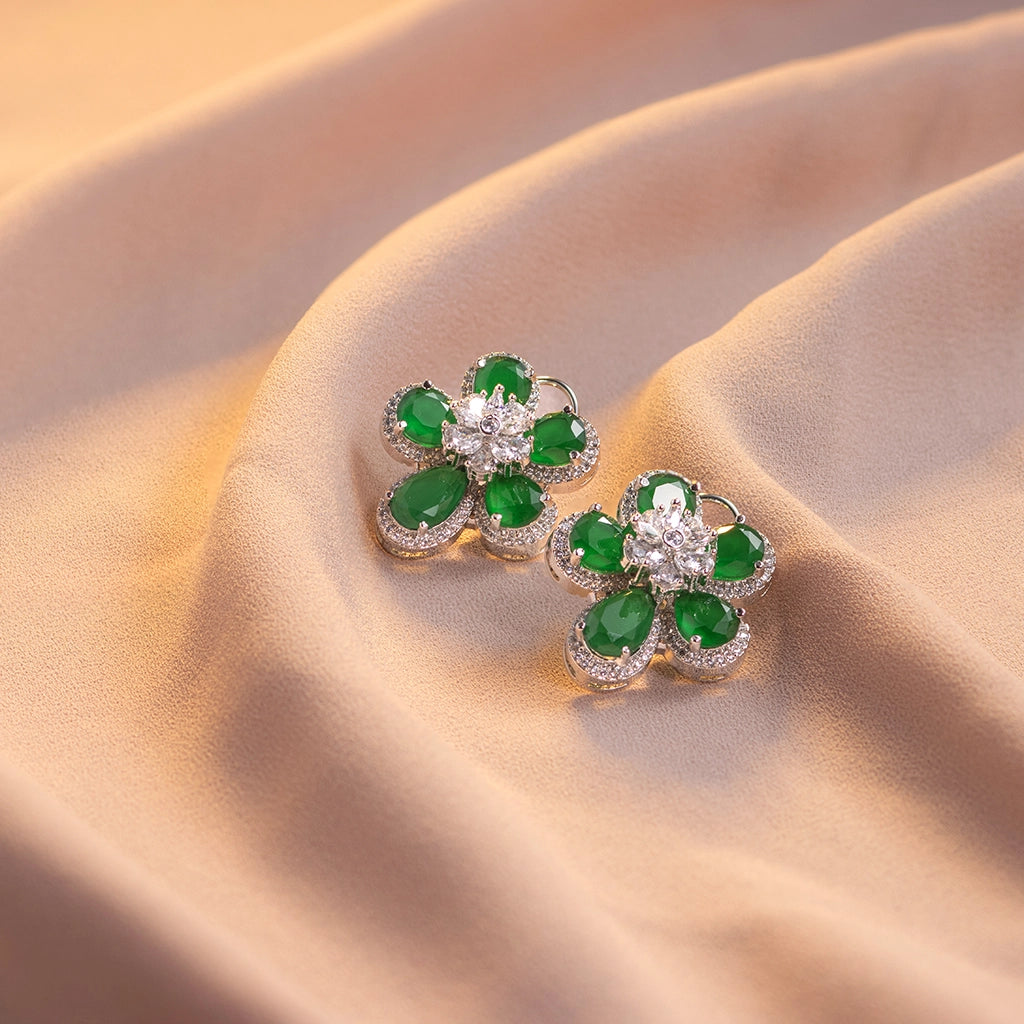 Fine Fauna Emerald Blossom Studs
