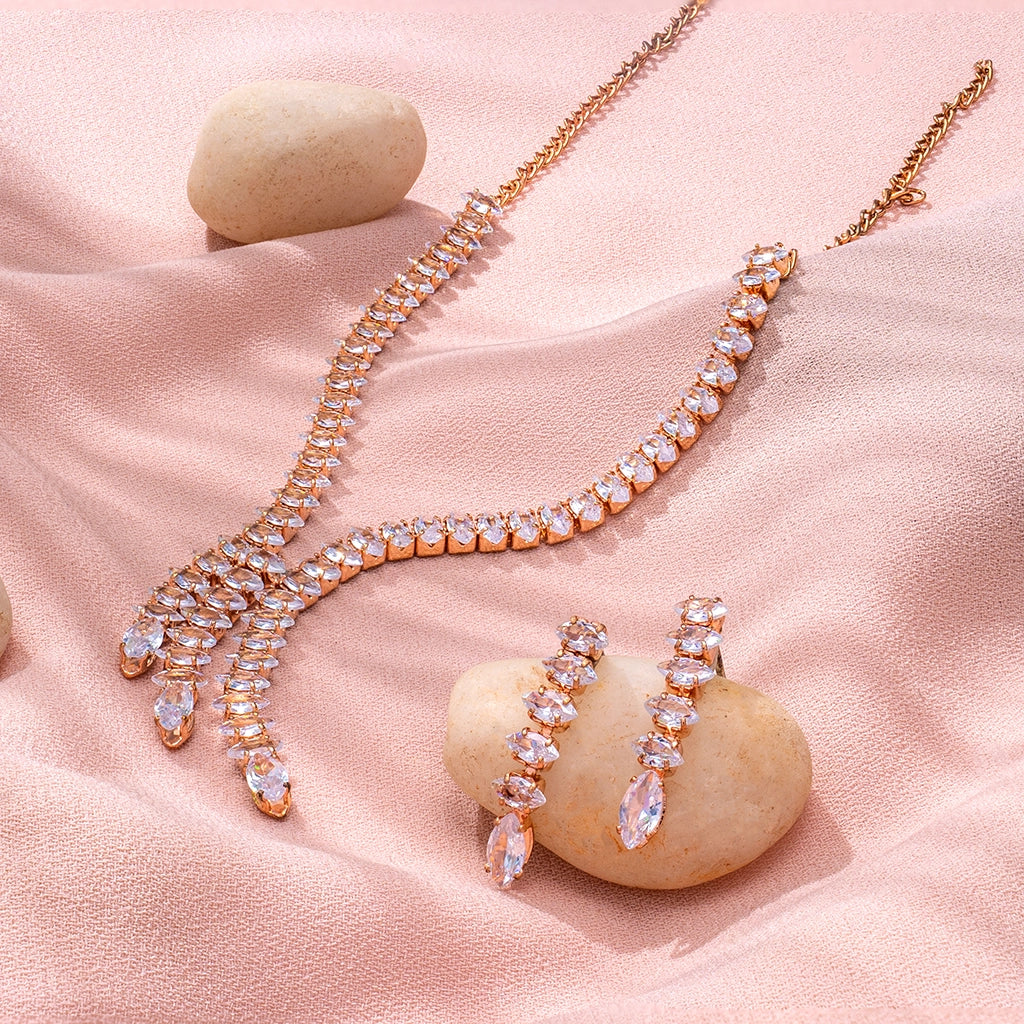 Blush Cascade Necklace Set