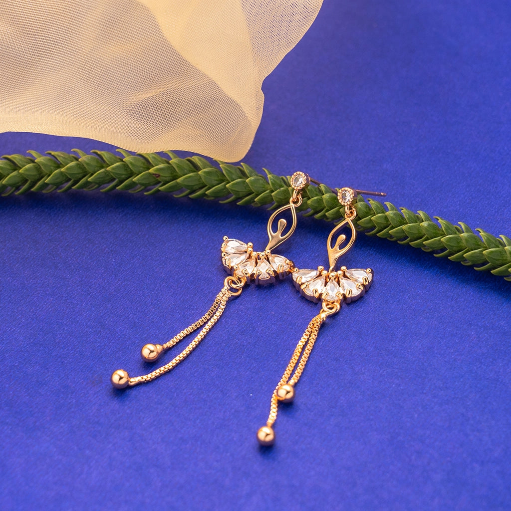 Golden Flutter Drop Earrings