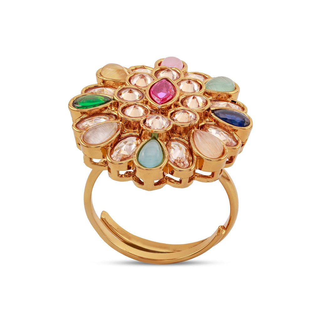 Regal Navratna Bloom Ring