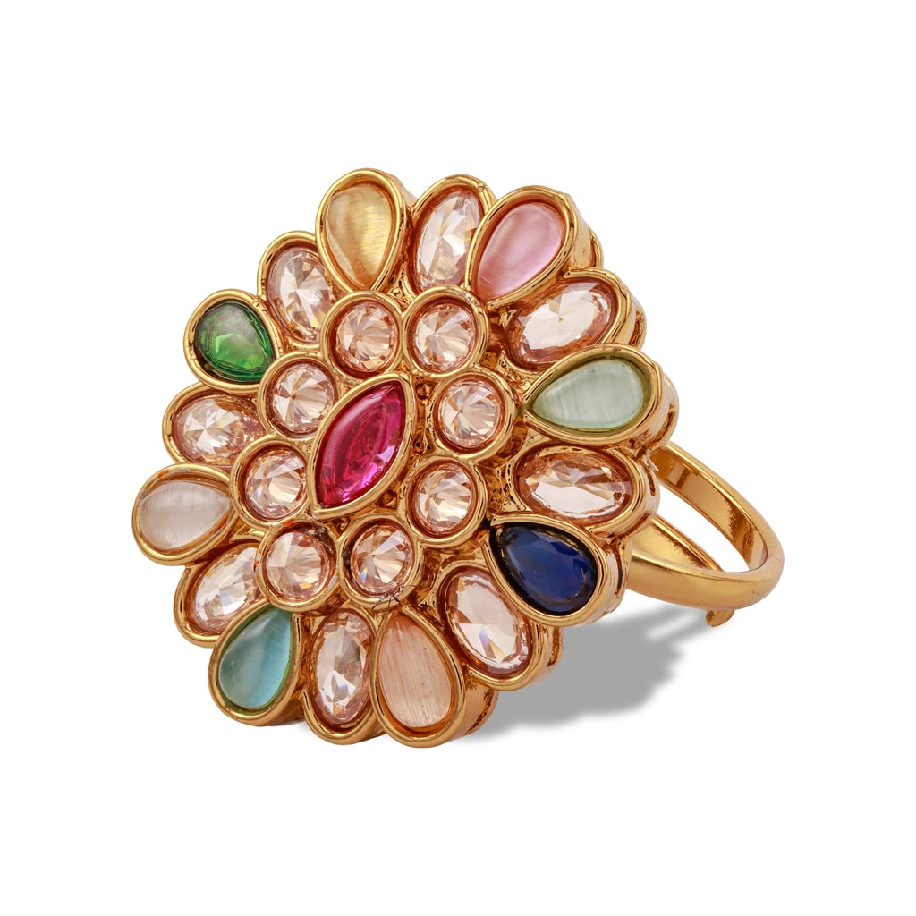 Regal Navratna Bloom Ring