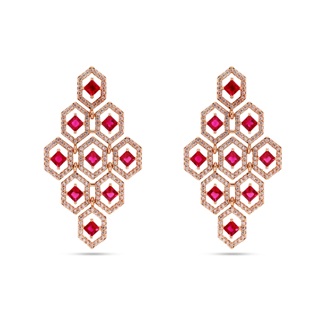 Rose Radiance Cluster Studs