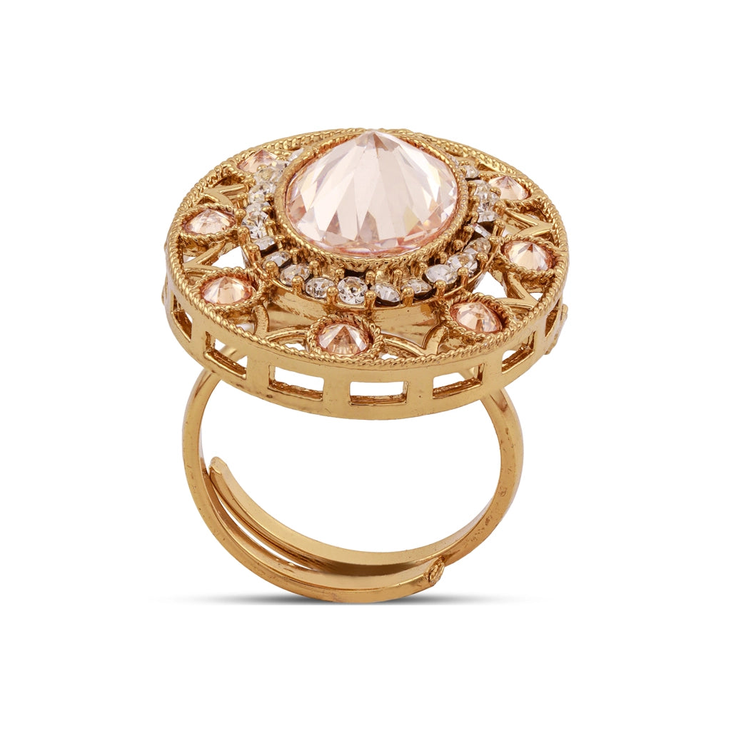 Regal Navratna Bloom pearl Ring