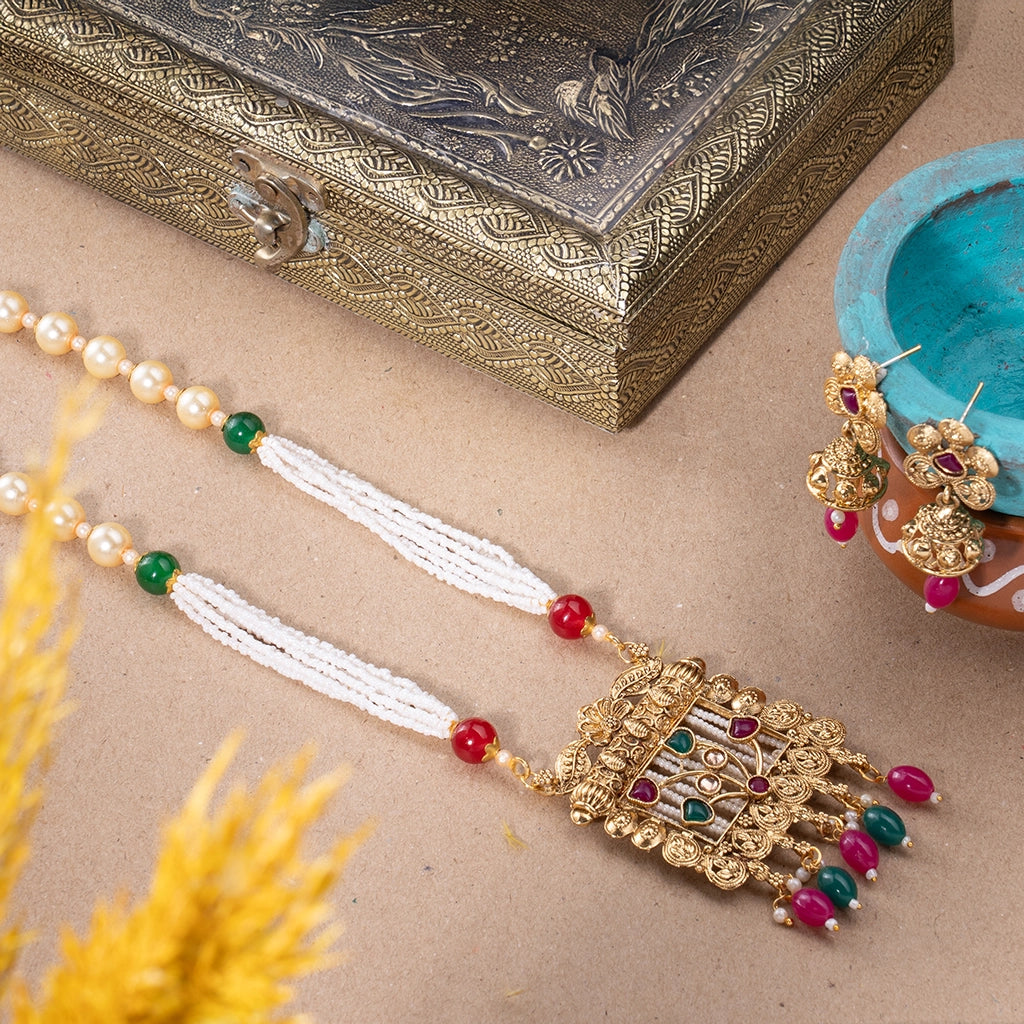 Gemstone Pendant Necklace Set