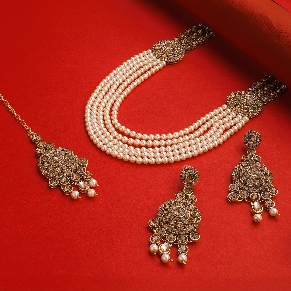 Champagne Zareen Royale Necklace Set