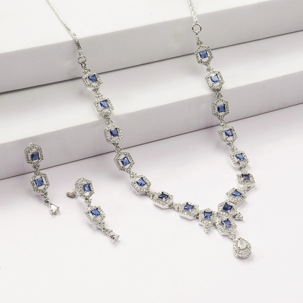 Aurelia Sapphire Crystal Necklace Set