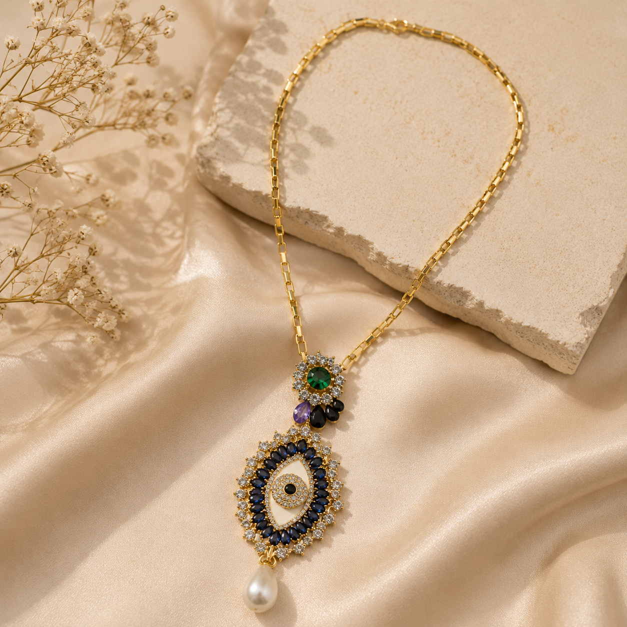 Aquila Nazar Pearl Pendant Necklace