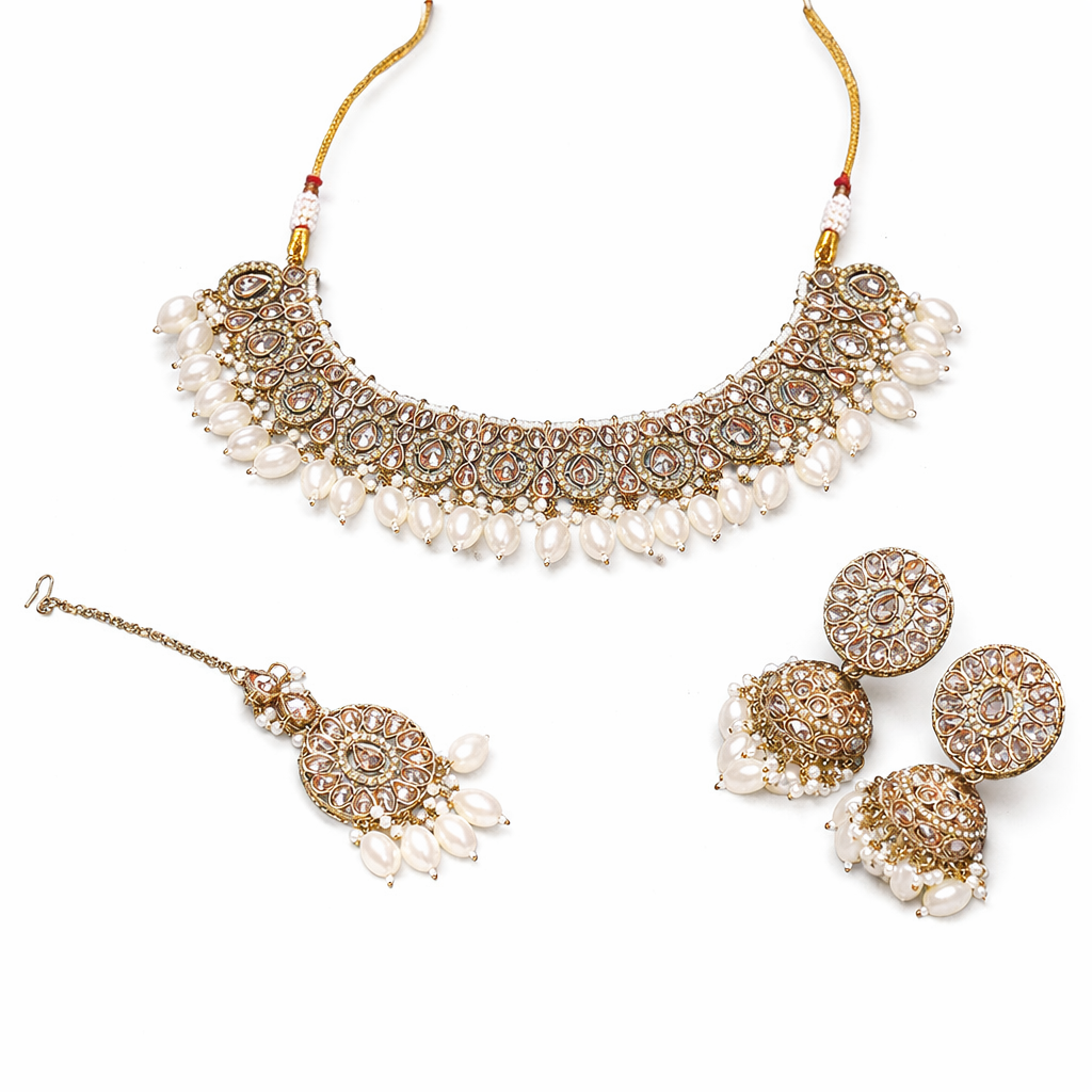Classic Kundan Choker Set Ruby Gold