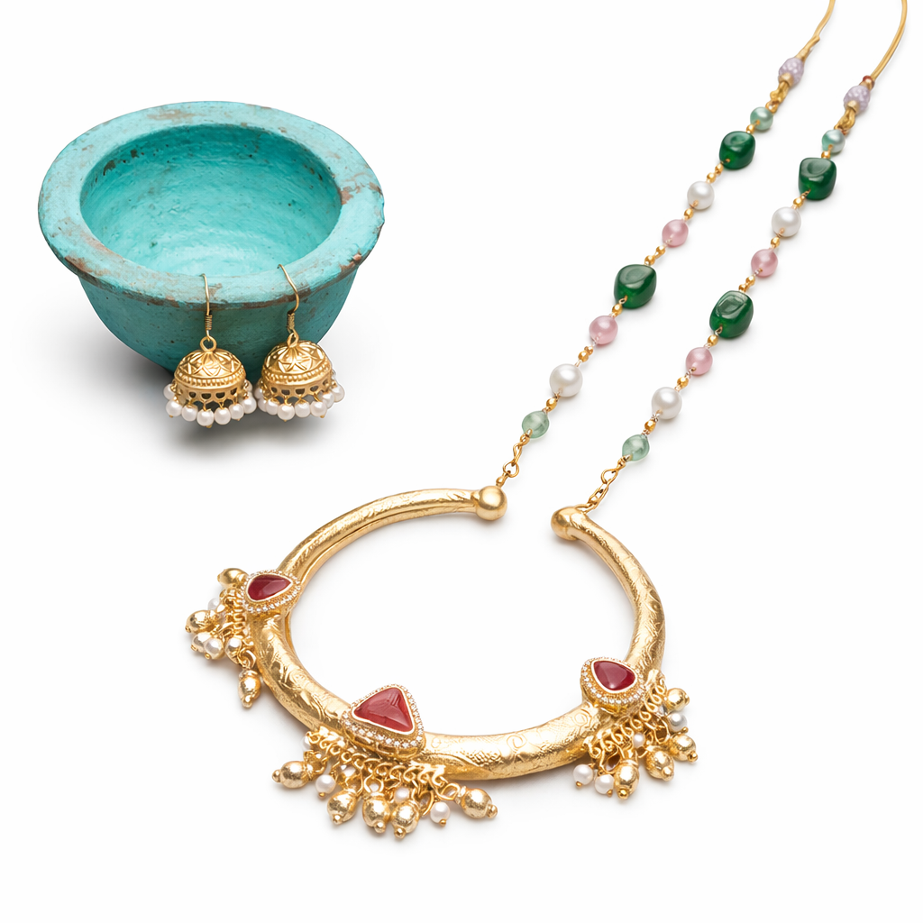 ZAYRA EMERALD NECKLACE SET