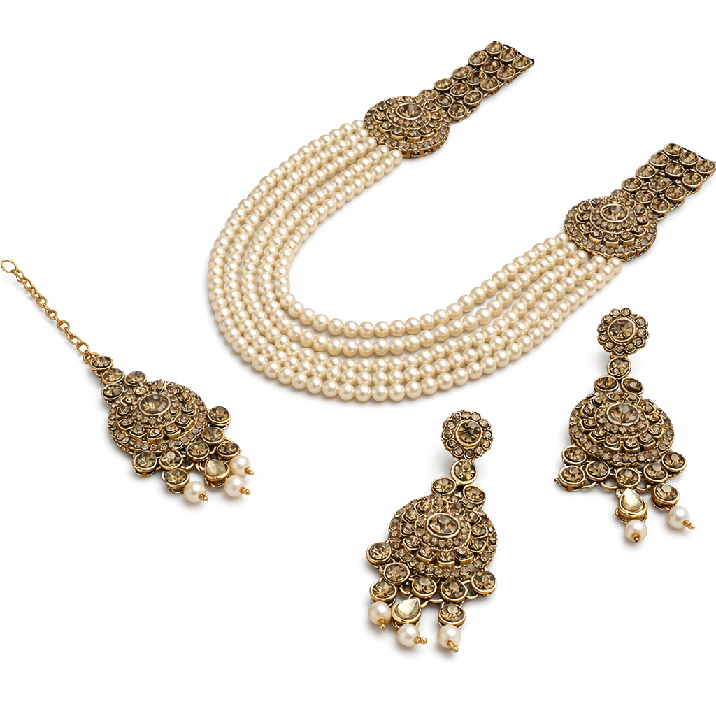 Champagne Zareen Royale Necklace Set
