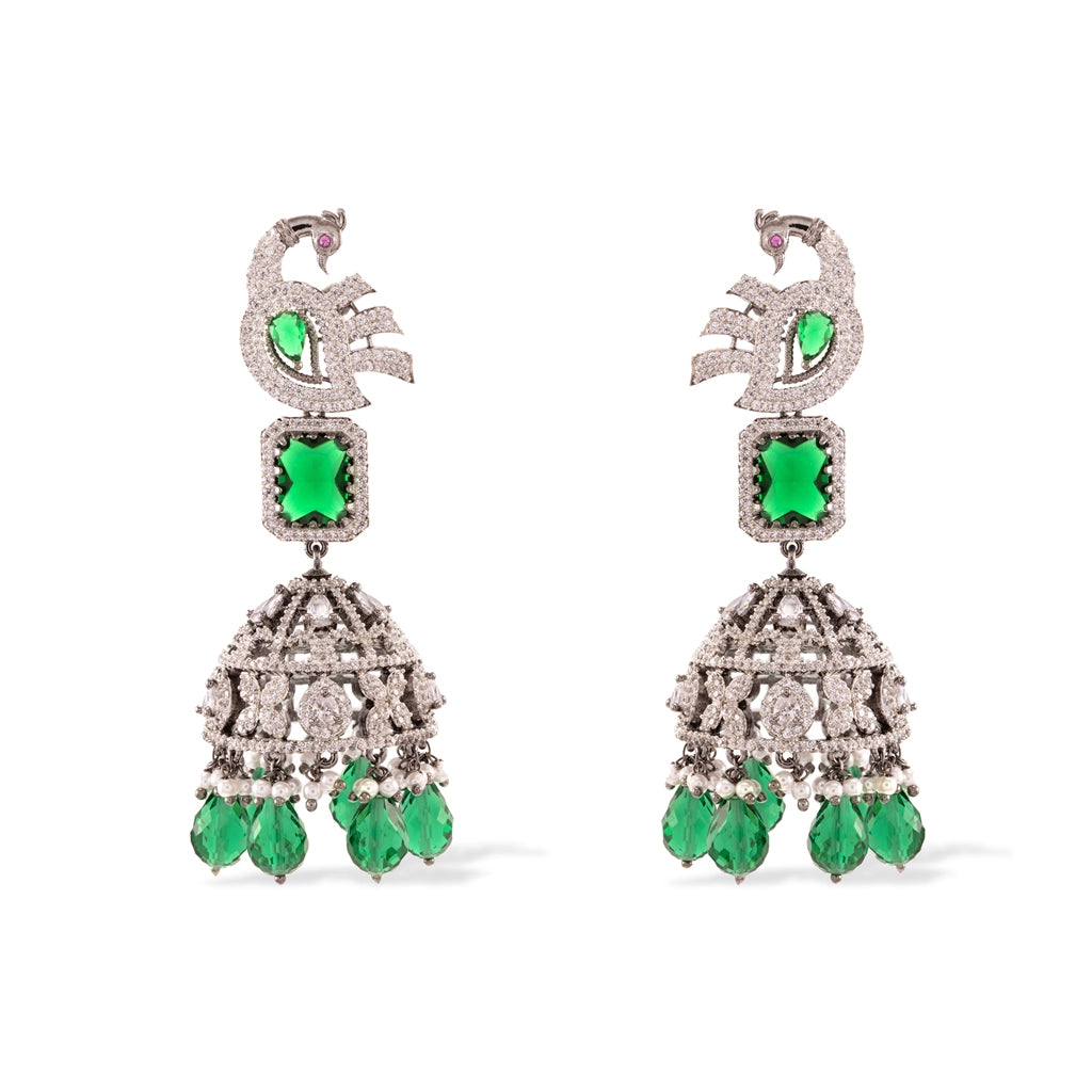 Emerald Parrot Jhumka Danglers