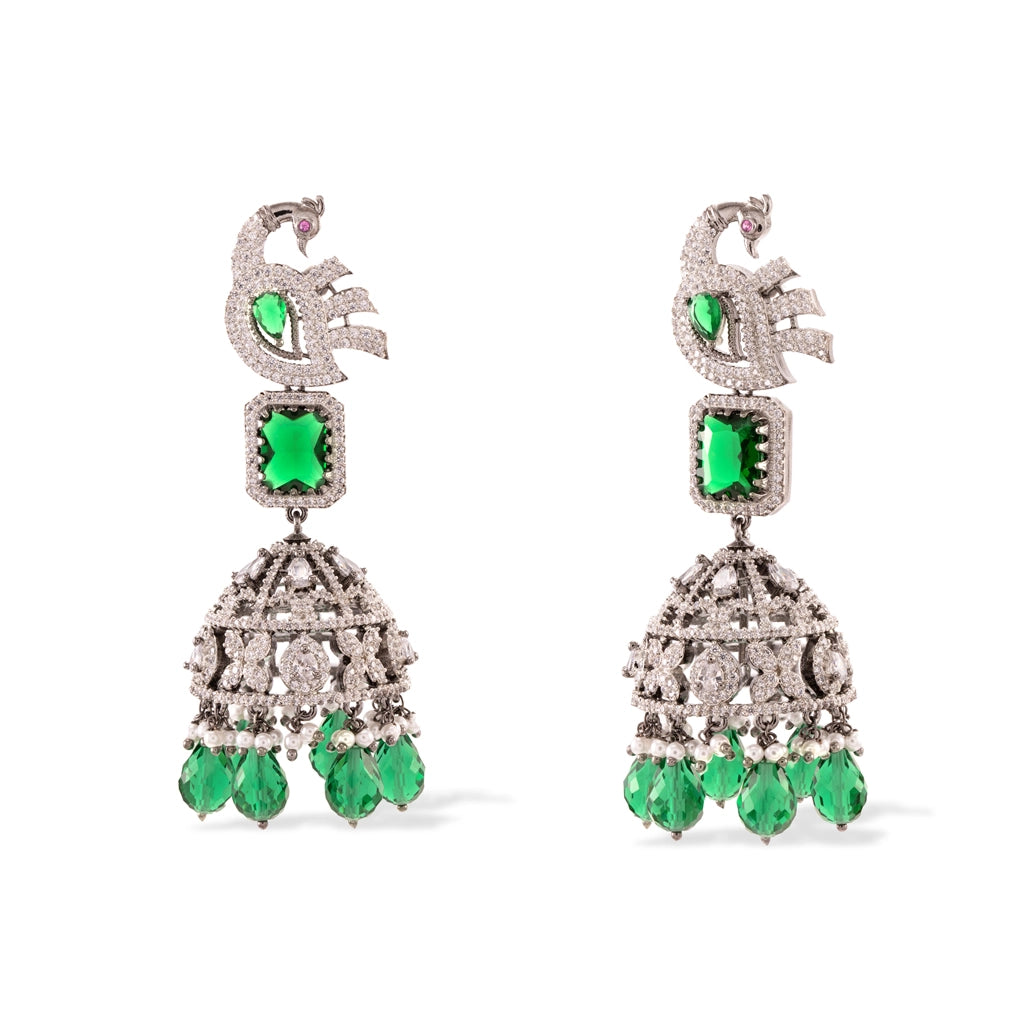 Emerald Parrot Jhumka Danglers