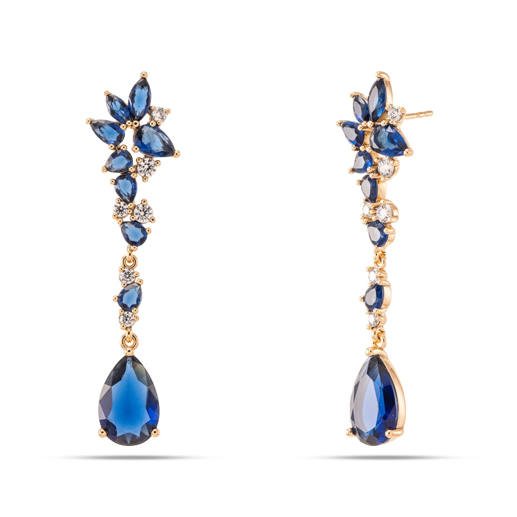 Midnight Sapphire Crystal Drop Earrings