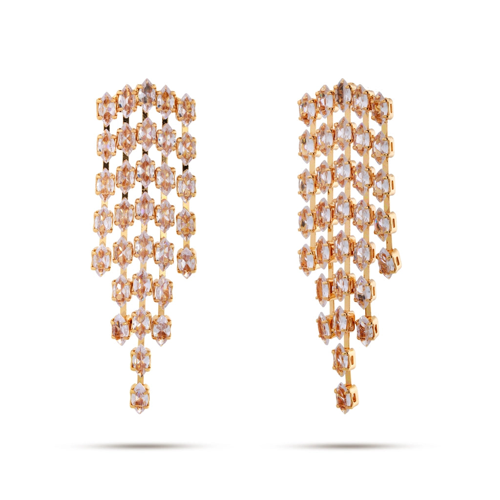 Rose Cascade Crystal Danglers