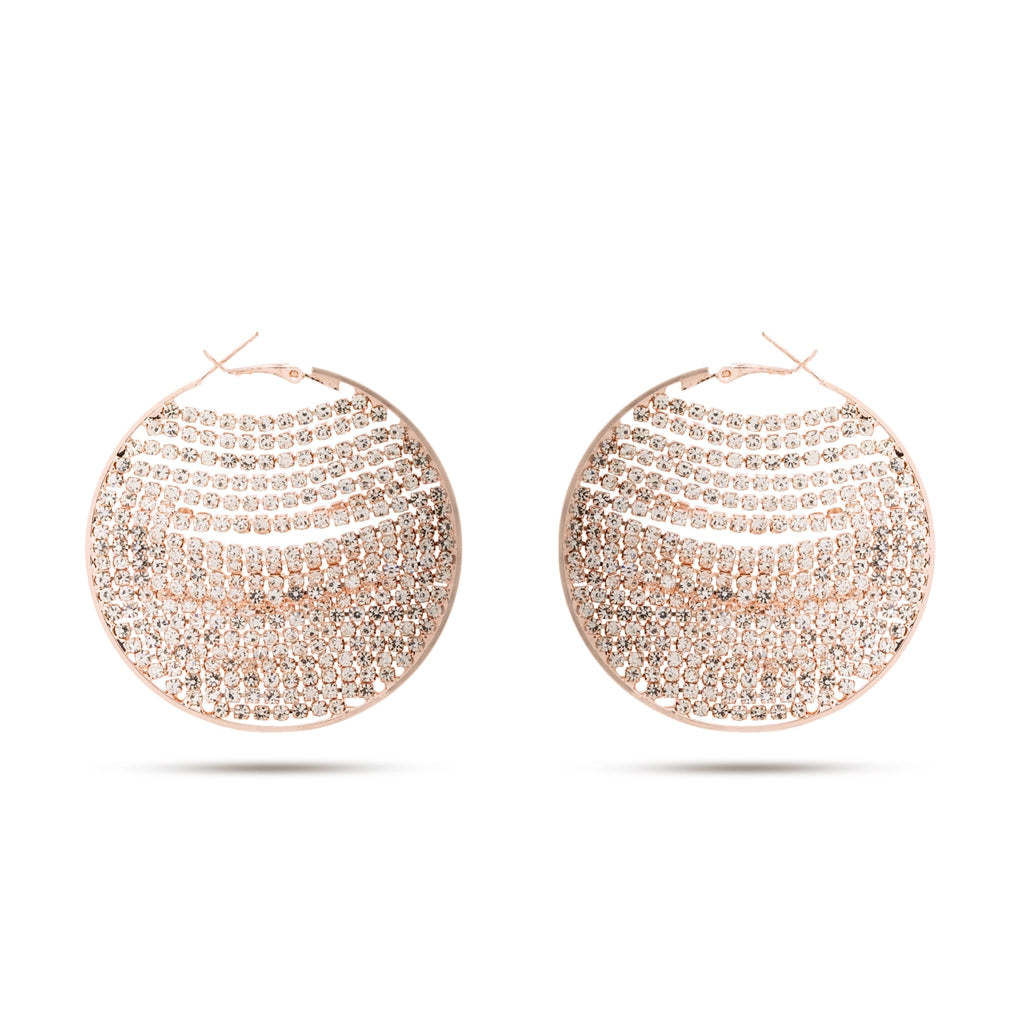 Celestia Pave Disc Studs Rose Gold
