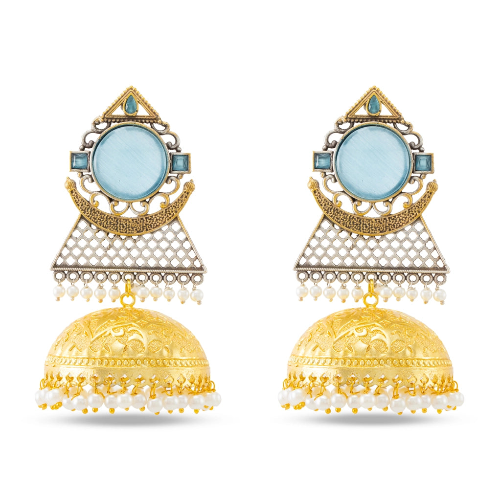 Jahan Azure Crest Jhumkas Blue