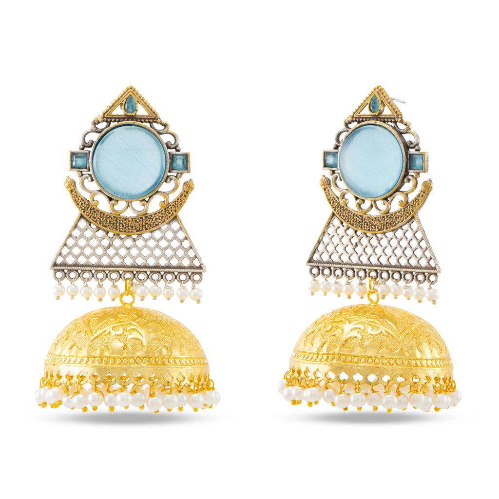 Jahan Azure Crest Jhumkas Blue
