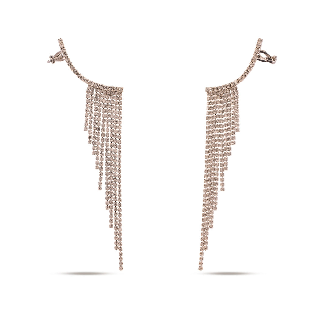 Aurelia Glow Gold Cascade Earrings Silver