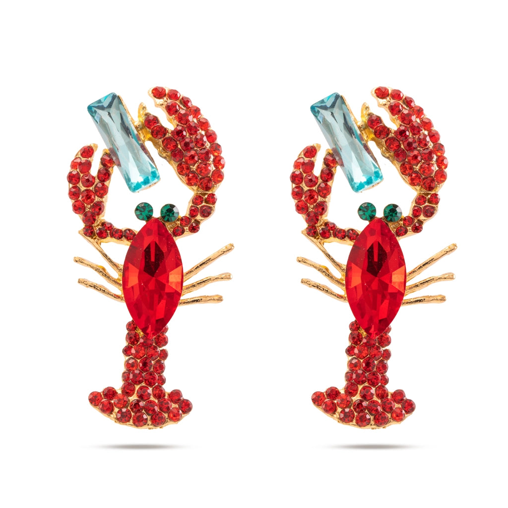 Scarlet Lobster Statement Earrings
