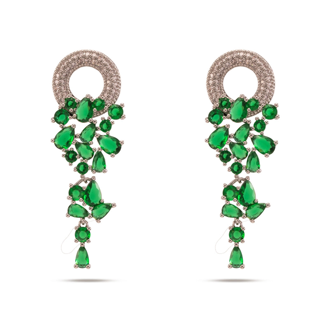 Emerald Power Cut Danglers