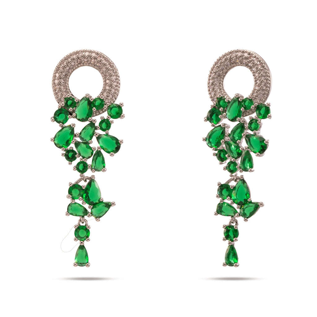 Emerald Power Cut Danglers