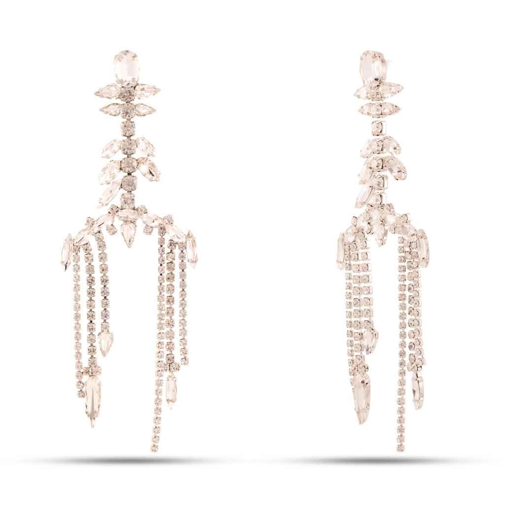 Crystal Cascade Statement Fringe Earrings