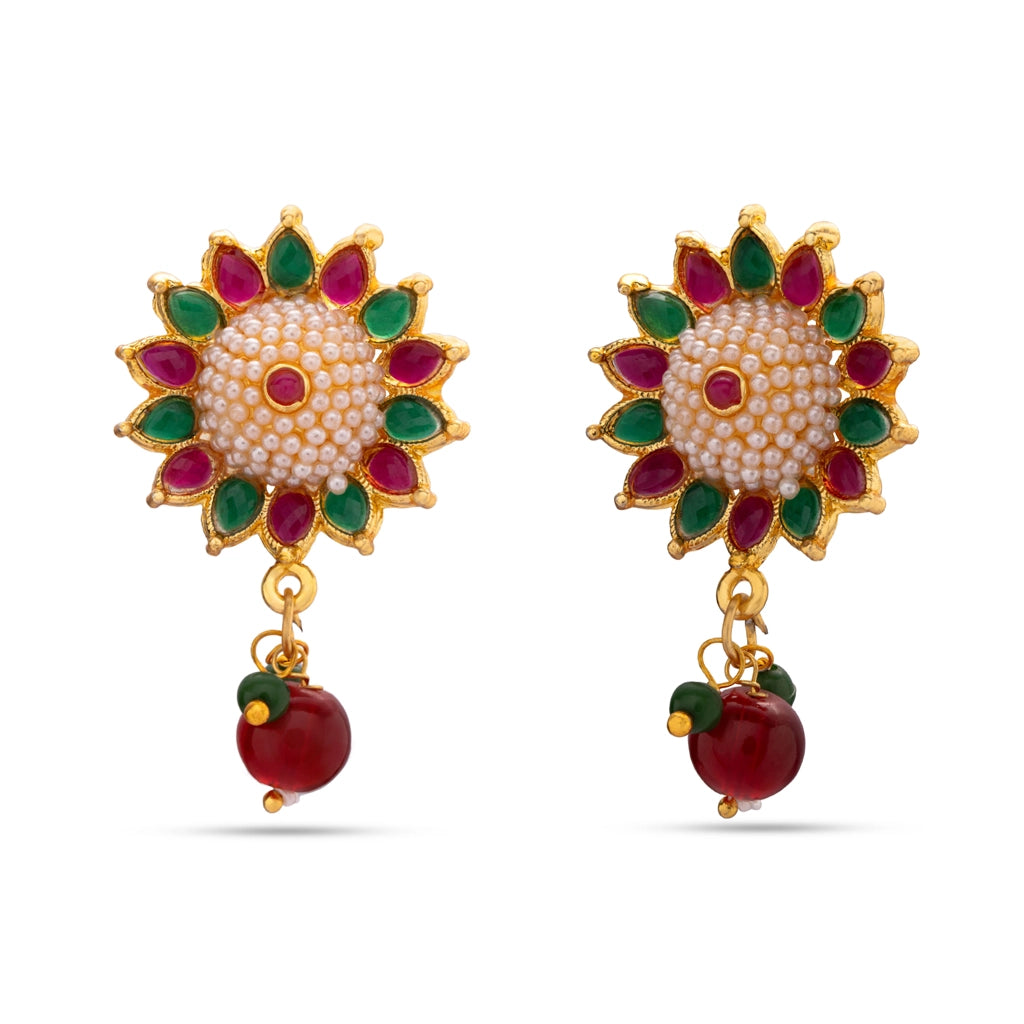 Flower Pearl Bloom Pendant Set