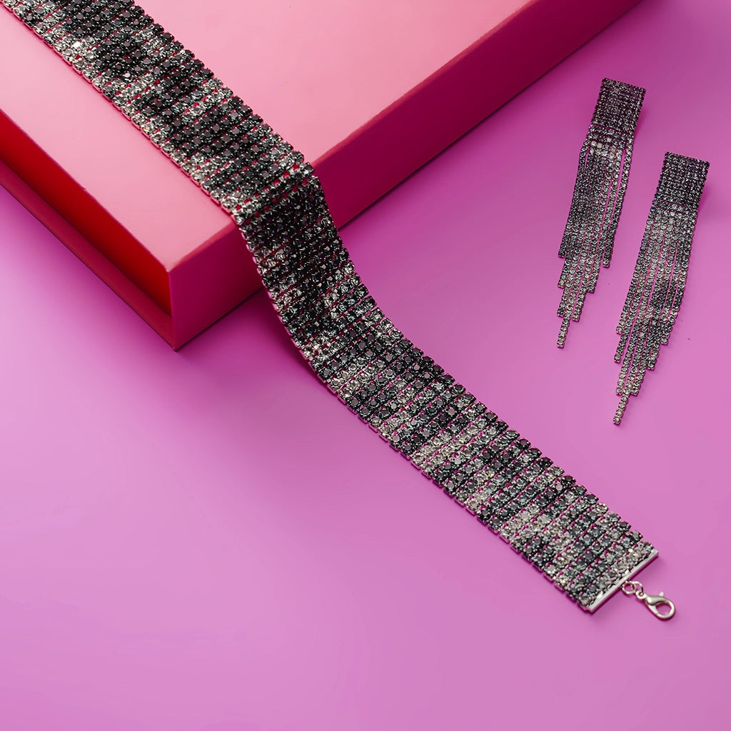 Midnight Crystal Statement Choker Set