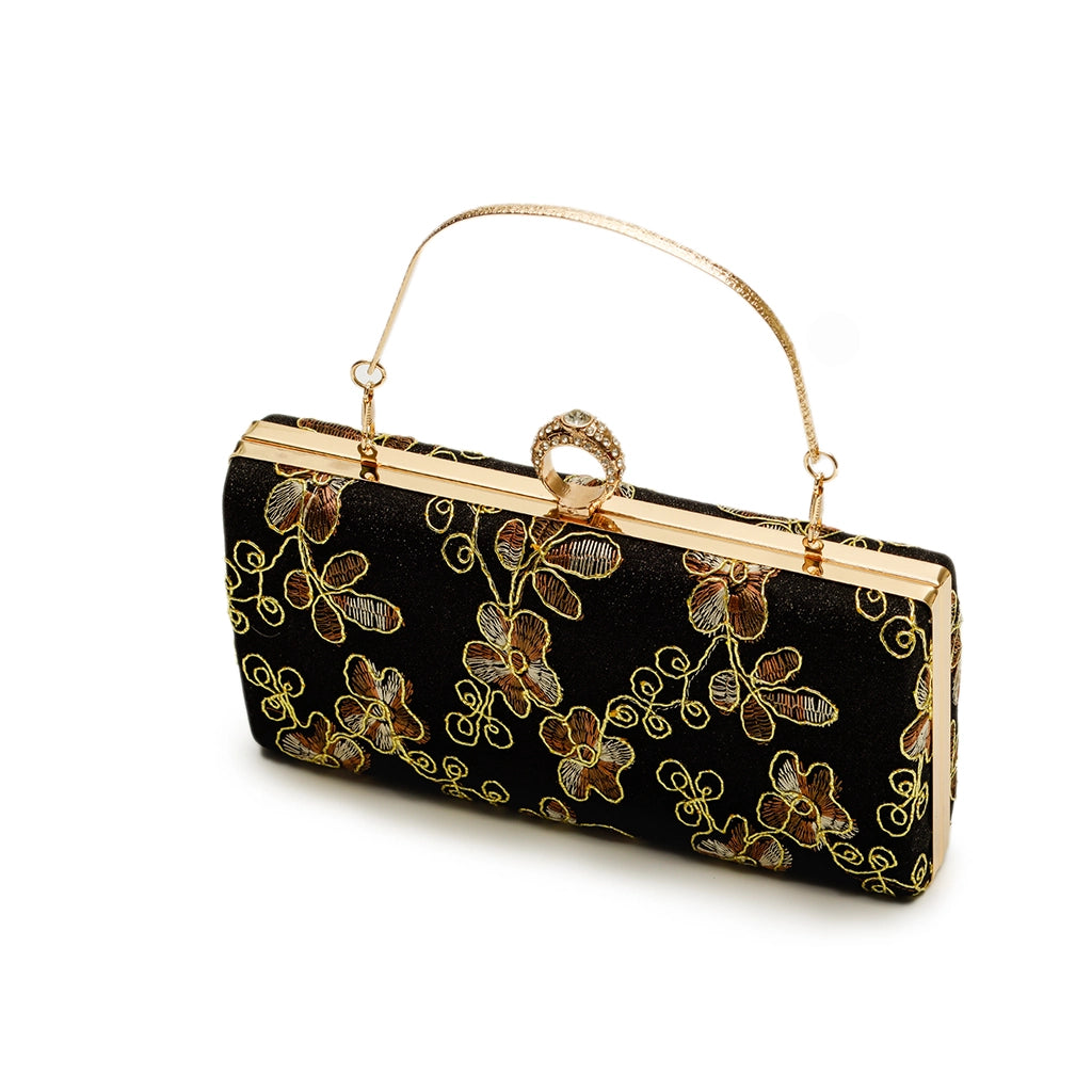 Noir Fleur Royale Clutch