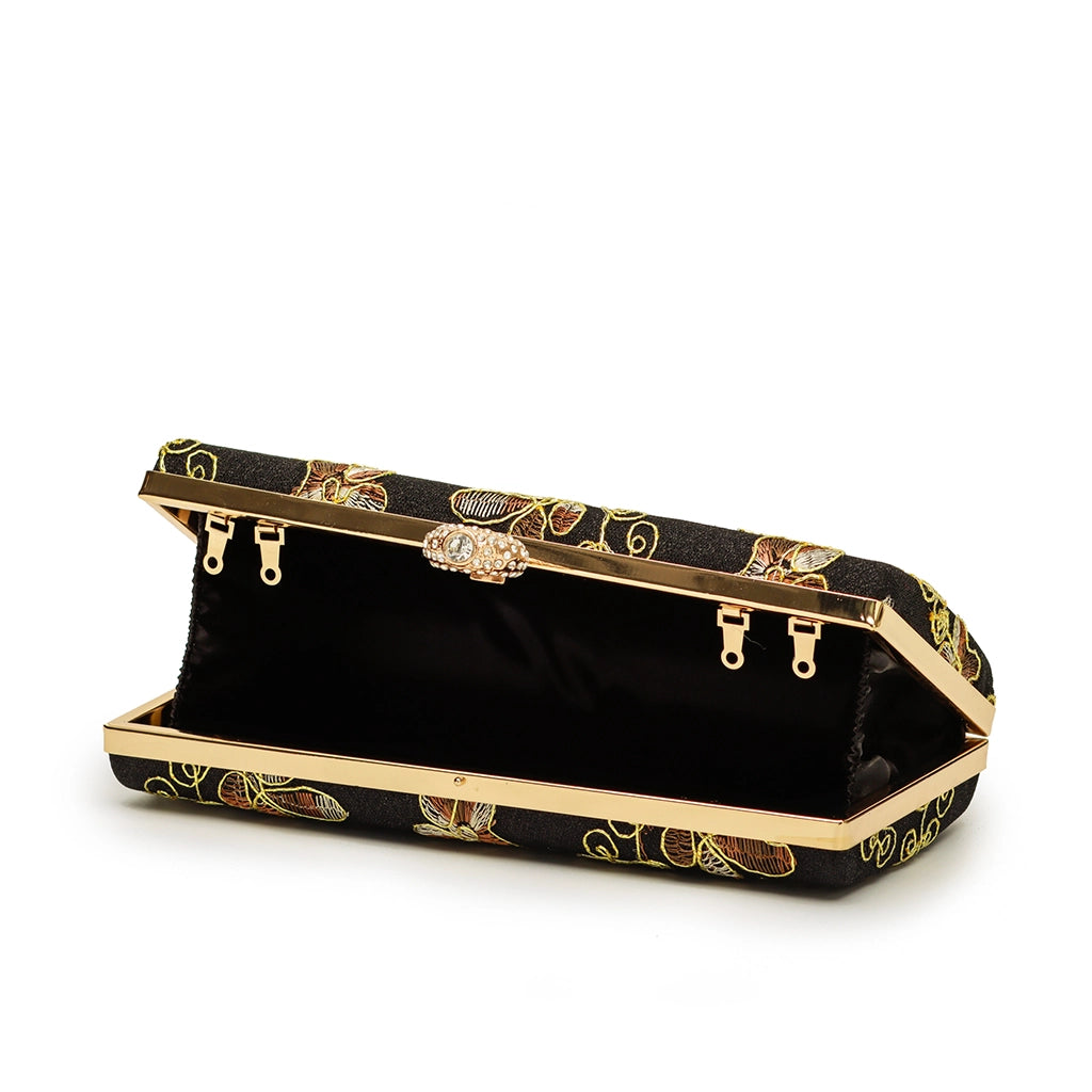 Noir Fleur Royale Clutch