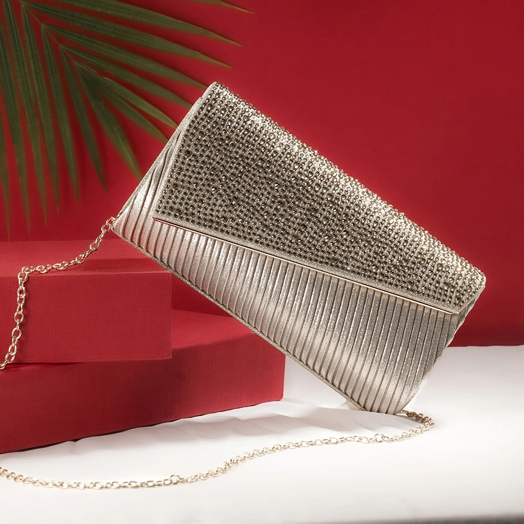 Celestique Crystal Drape Clutch