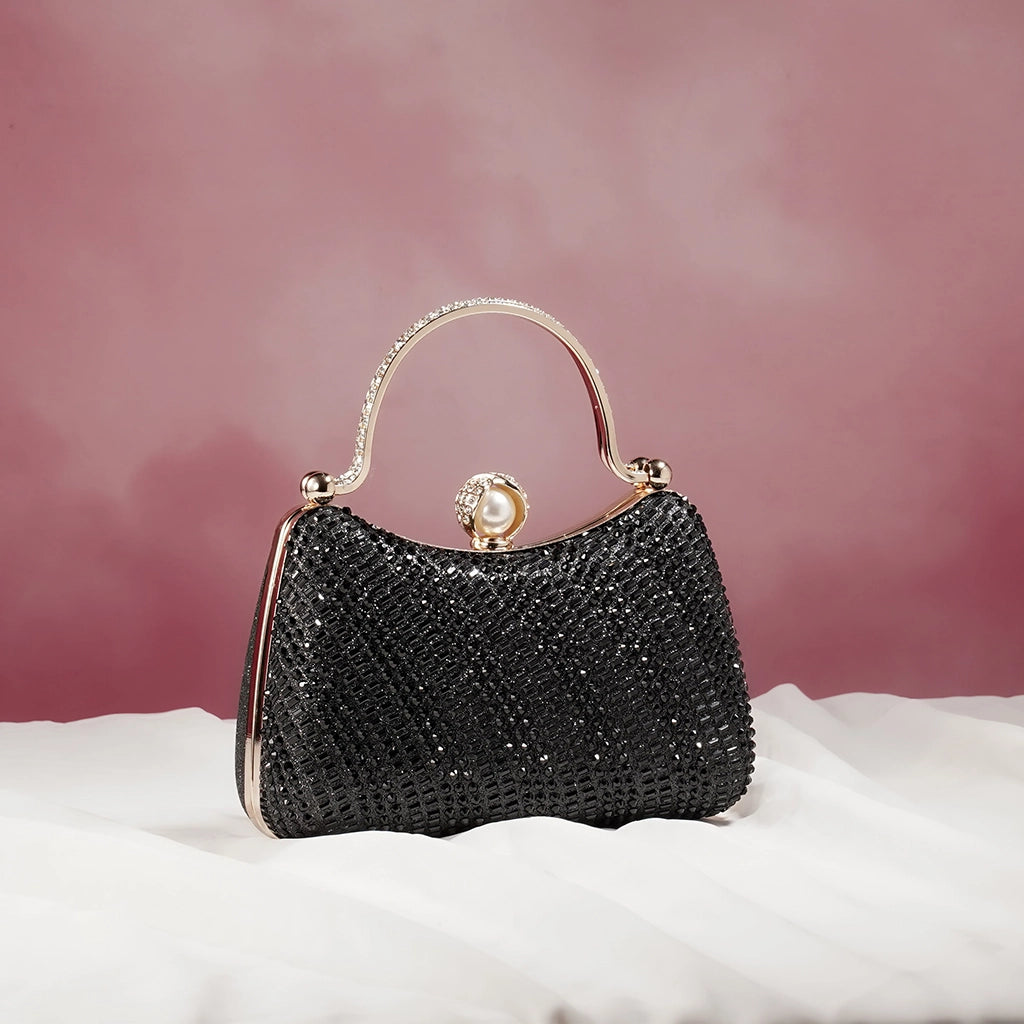 Noir Pearl Halo Clutch