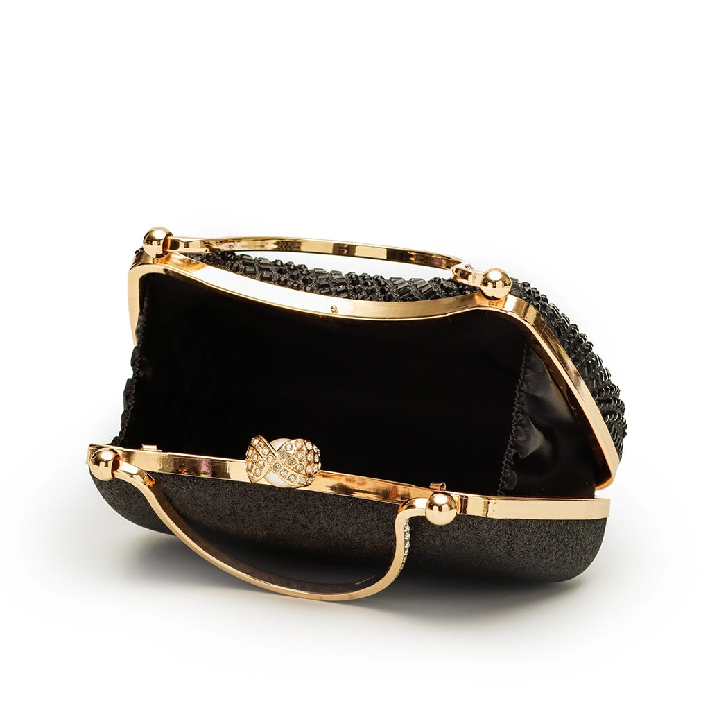 Noir Pearl Halo Clutch