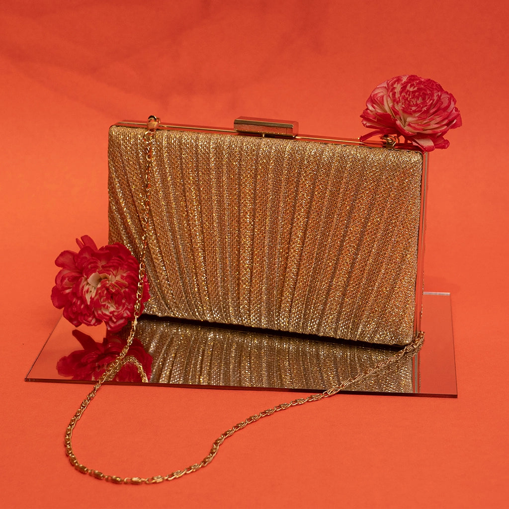 Celestique Gold Draped Clutch