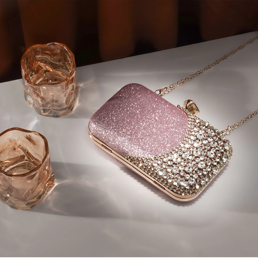 Blush Royale Crystal Clutch