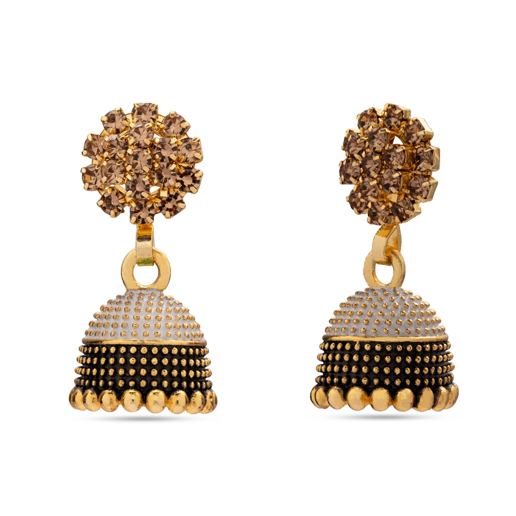 Aaina Aura Noir Pearl Jhumkas