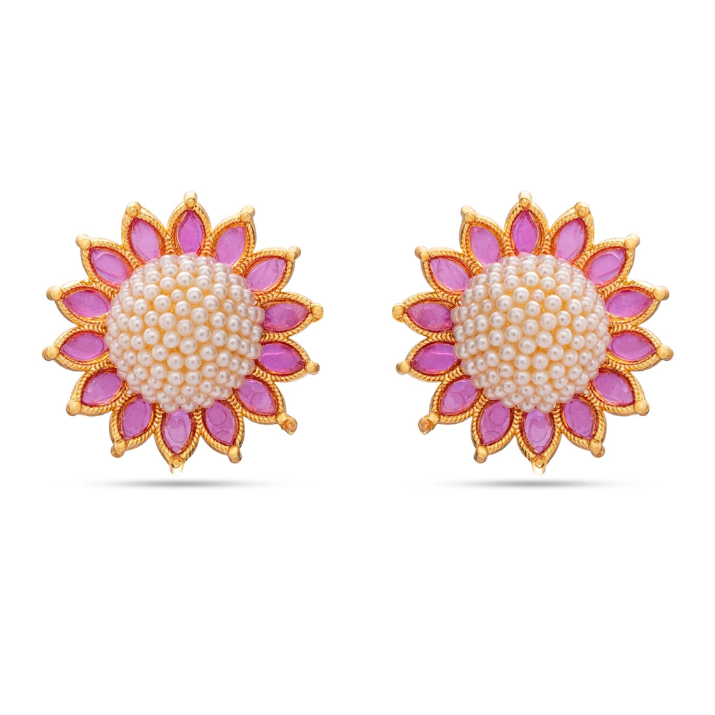 Blush Petal Pearl Studs