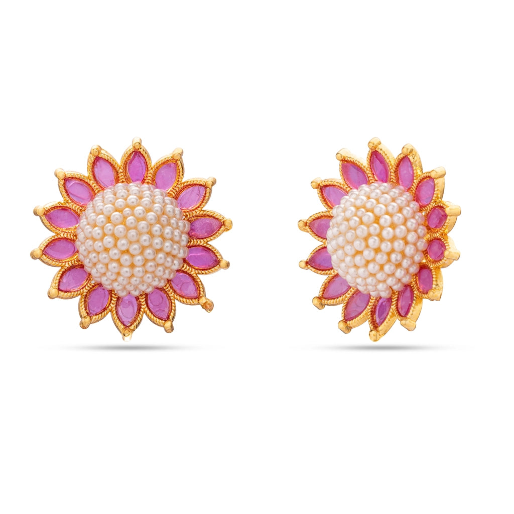 Blush Petal Pearl Studs