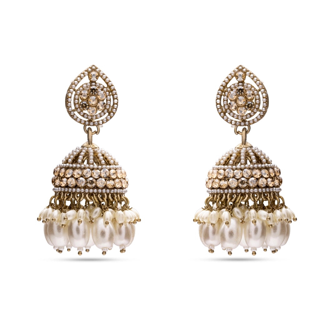 Pearl Prism Jhumka & Maangtika Set