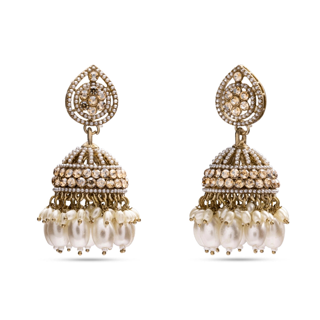 Pearl Prism Jhumka & Maangtika Set