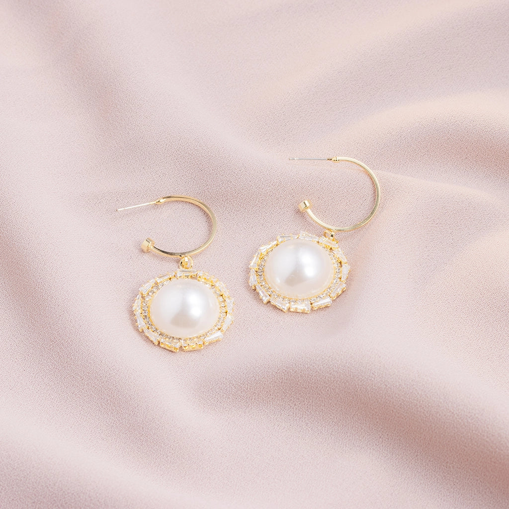 Opulent Pearl Halo Earrings