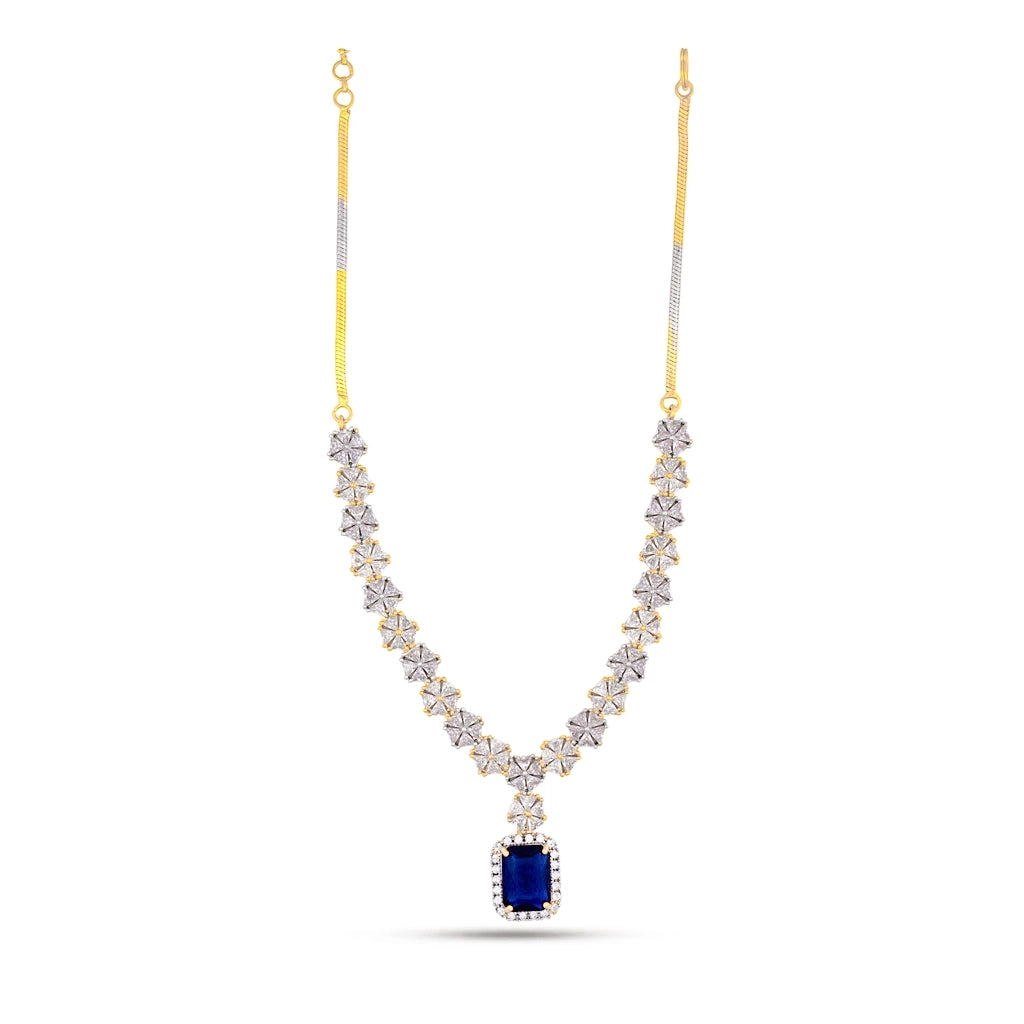 Blue Prism Crystal Necklace Set