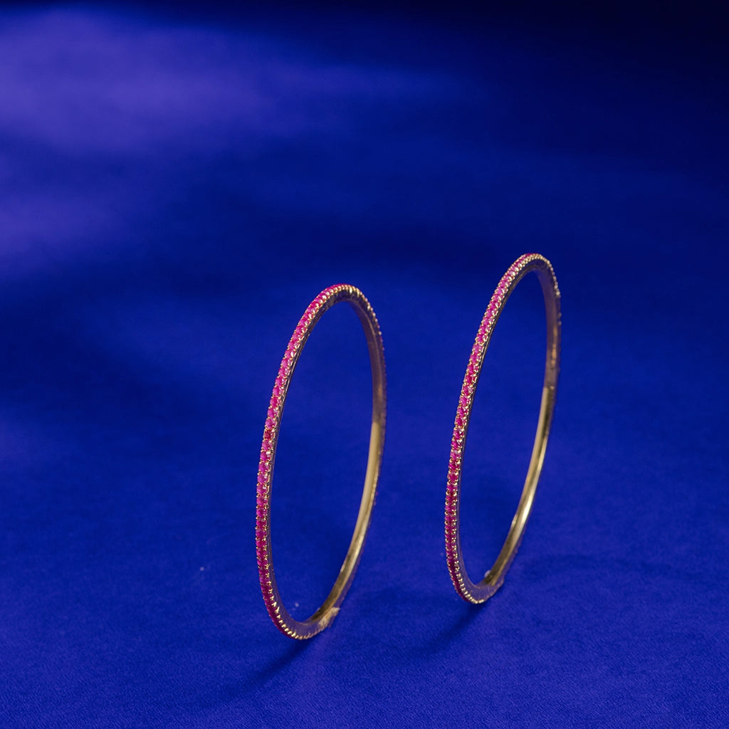 Ruby Crystal Line Bangles