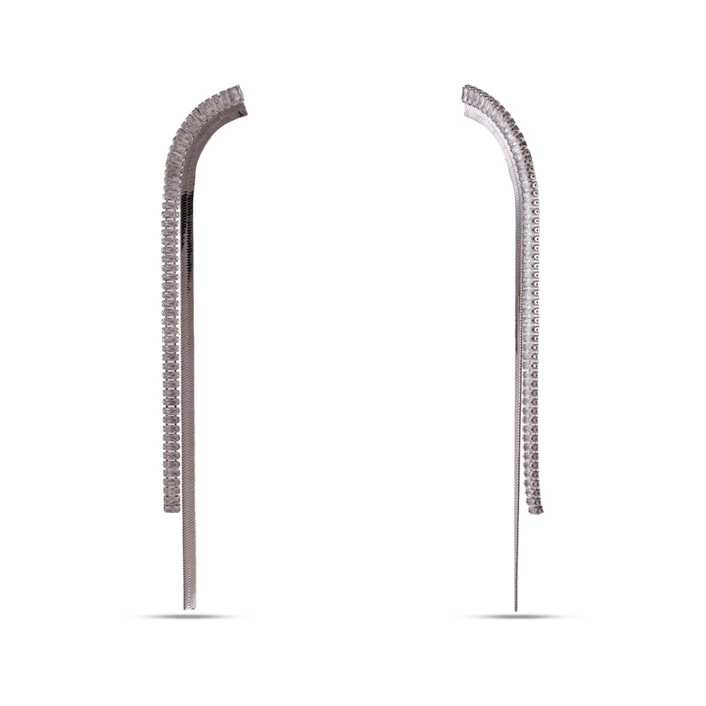 Viora Crystal Wave Drop Earrings