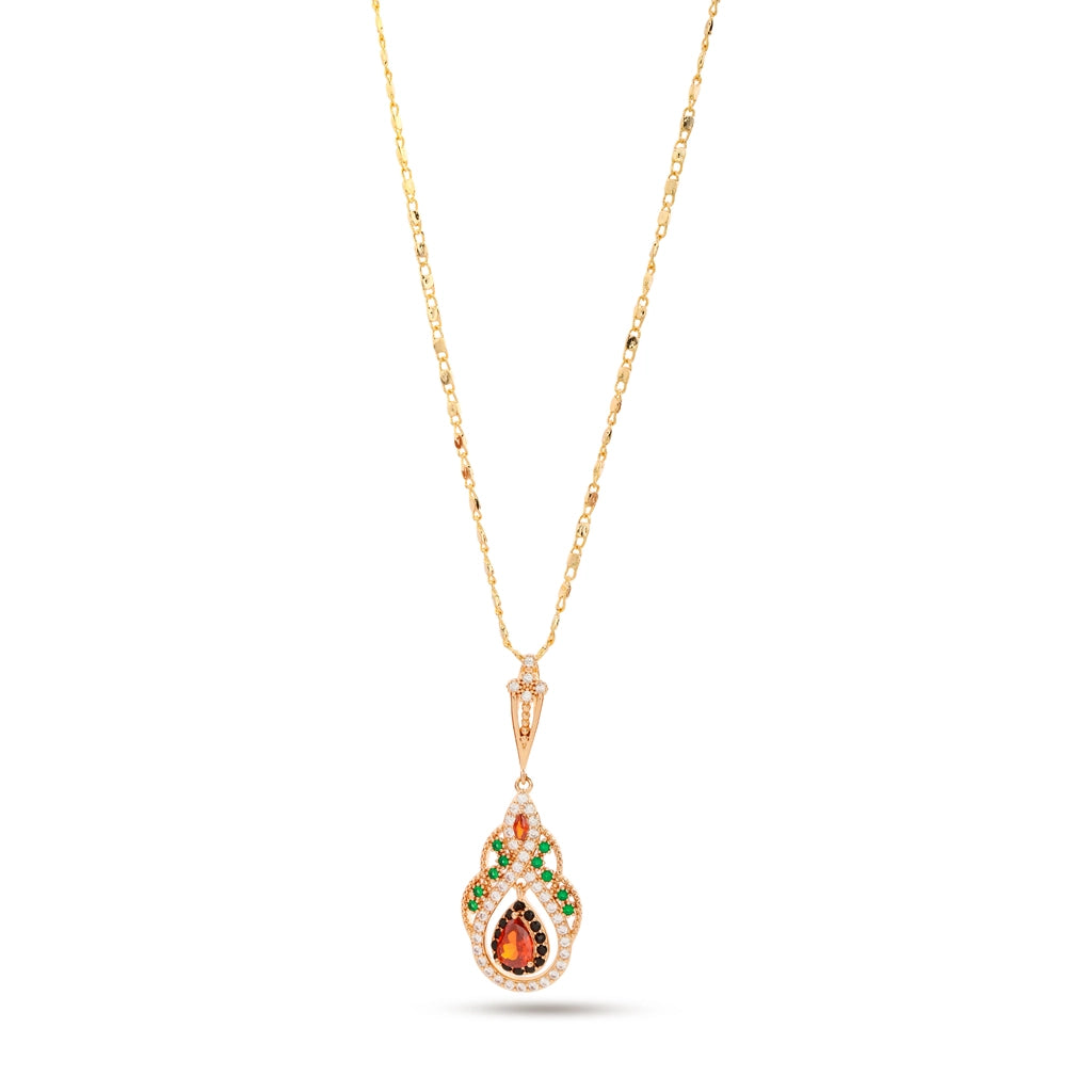 Crimson Teardrop Diamond Pendant
