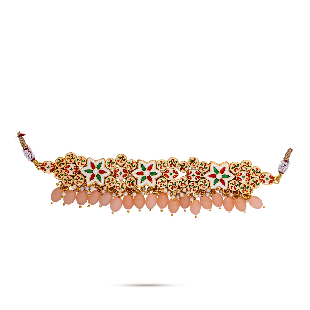 Aarohi Peach Chain Danglers