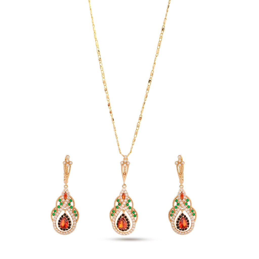Crimson Teardrop Diamond Pendant
