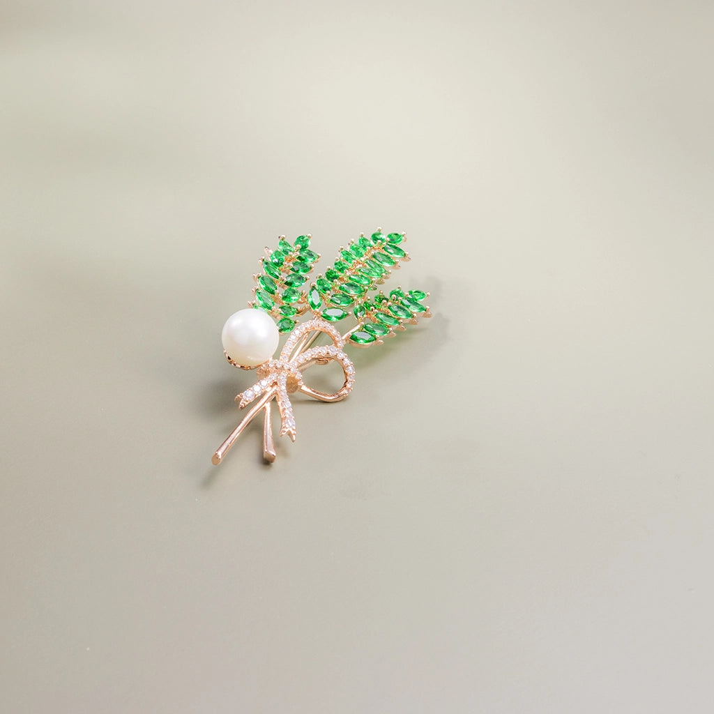 Verdant Blossom Crystal Brooch
